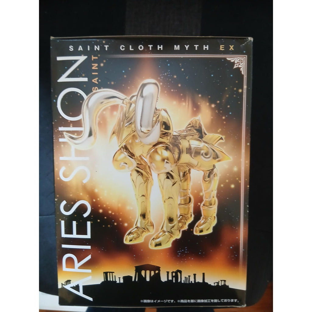 Boîte figurine de collection Aries Shion Saint Cloth Myth EX dorée, exclusive Sanctuary Collector