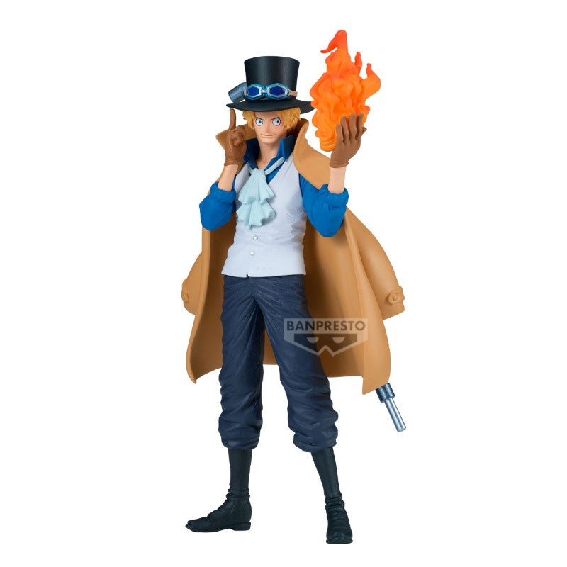 Figurine de collection Banpresto personnage manga avec chapeau haut de forme et flamme orange