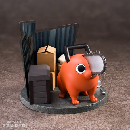 Figurine Pochita Chainsaw Man, décor urbain, collection exclusive Sanctuary Collector