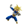 Figurine de collection exclusive, personnage animé en armure bleue, cheveux blonds hérissés