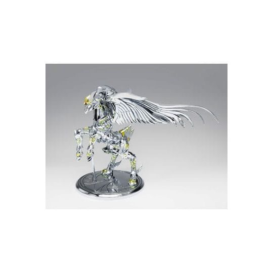 Figurine de collection Pegasus argentée avec ailes, exclusive Sanctuary Collector