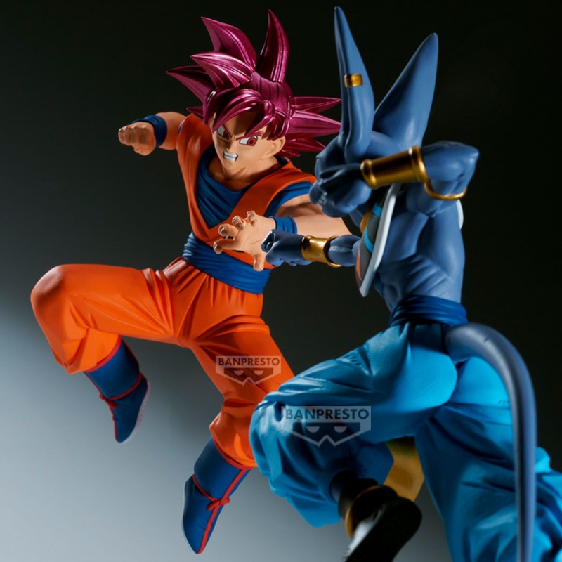 Figurines de collection Dragon Ball en combat, Goku et Beerus, Banpresto, Sanctuary Collector