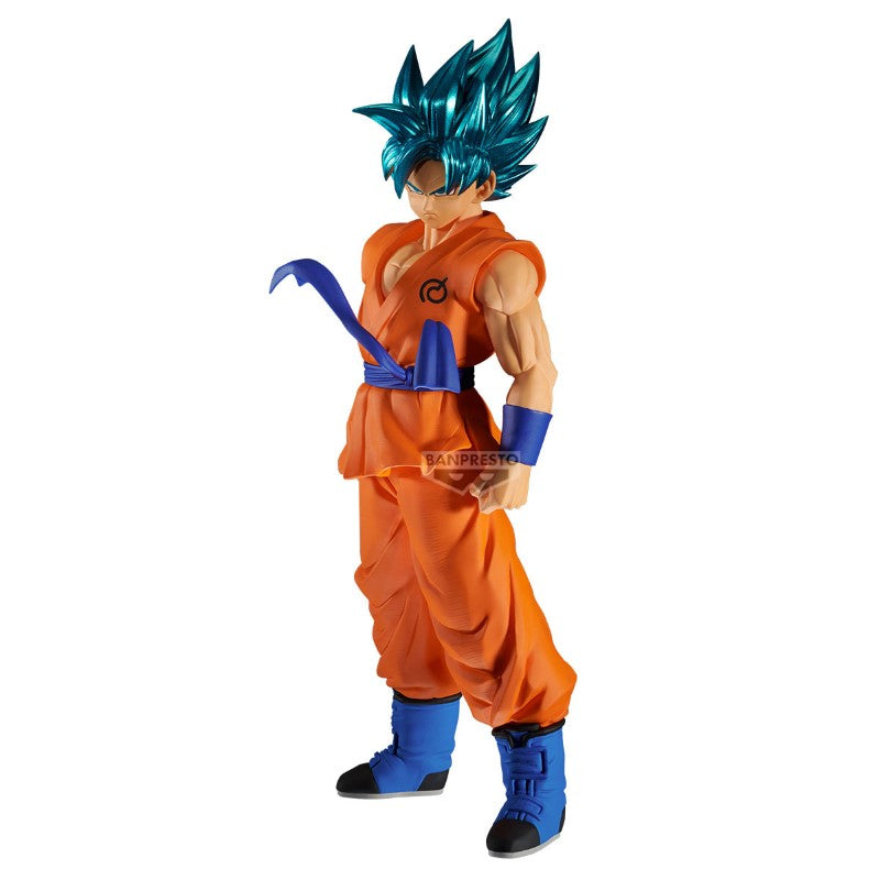 Figurine de collection Goku cheveux bleus, tenue orange, exclusive Sanctuary Collector