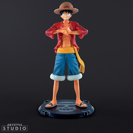 Figurine de collection Monkey D Luffy One Piece sur socle, tenue emblématique, Sanctuary Collector