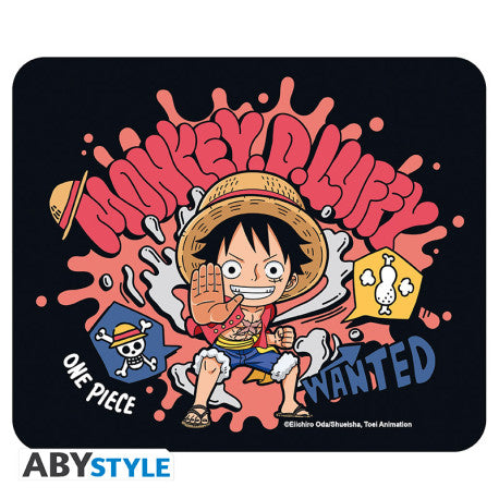 Tapis de souris One Piece, Luffy chibi, fond noir, design manga, Sanctuary Collector
