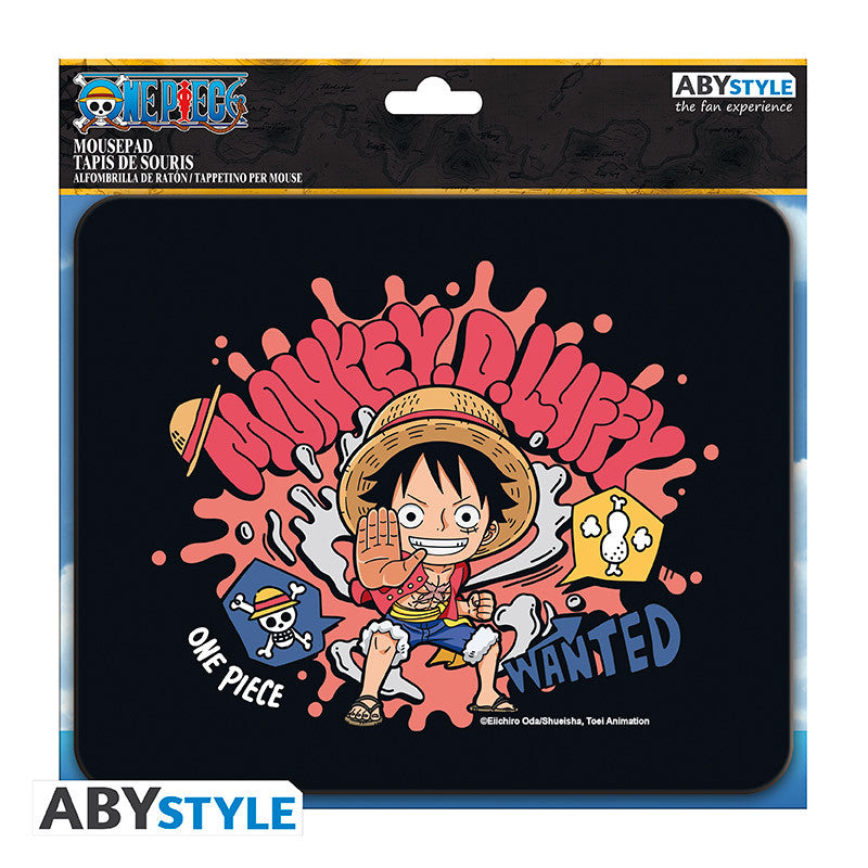 Tapis de souris One Piece avec Luffy chibi, design ABYstyle, produit dérivé chez Sanctuary Collector